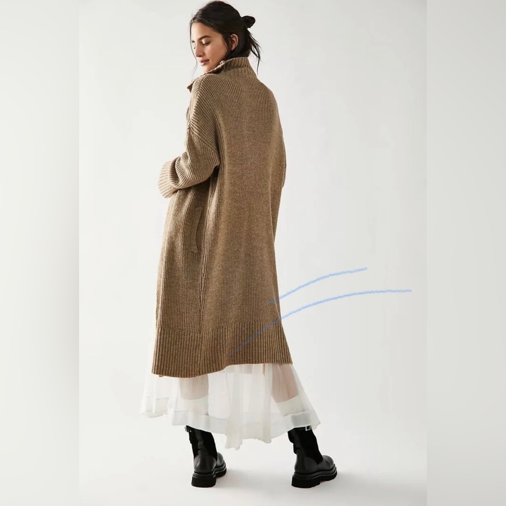 Free People Finely Maxi Cardi Size L. B21 - Picture 4 of 8